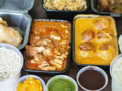 Chettinadu chicken and malai kofta.