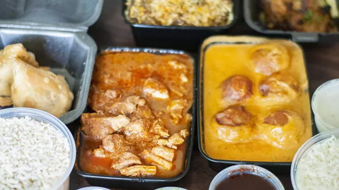 Chettinadu chicken and malai kofta.