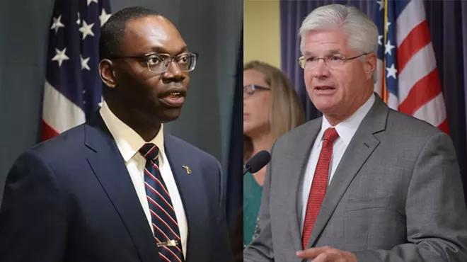 Lt. Governor Garlin Gilchrist II, left, and state Sen. Mike Shirkey.