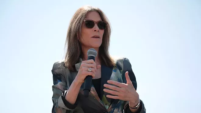 Marianne Williamson campaigning in 2019.