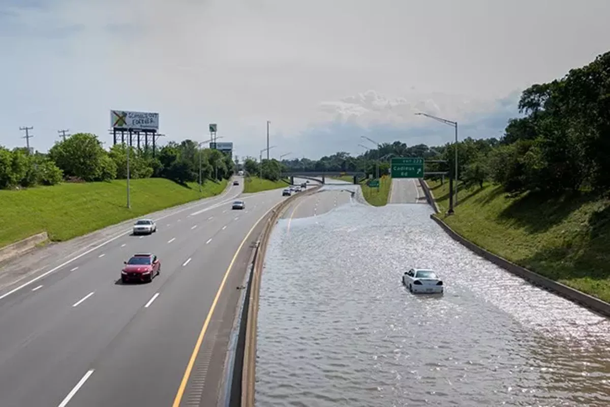 Image: A flood watch is in effect until 8 p.m. on Wednesday.