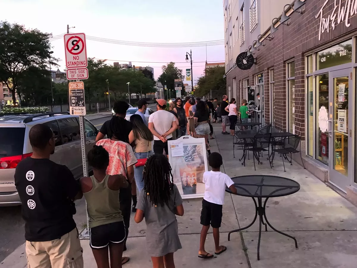 Image: Detroiters cool down with some ice cream from Cold Truth in Midtown.