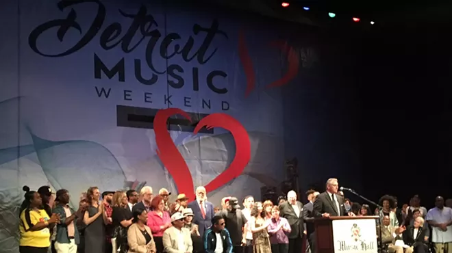Detroit Music Weekend founding director Vince Paul announces details during a press conference.