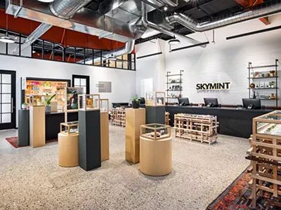 The interior of a Skymint cannabis dispensary.