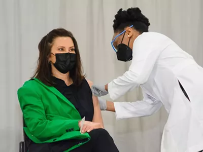 Gov. Whitmer got her second COVID-19 vaccine dose on Thursday, April 29.