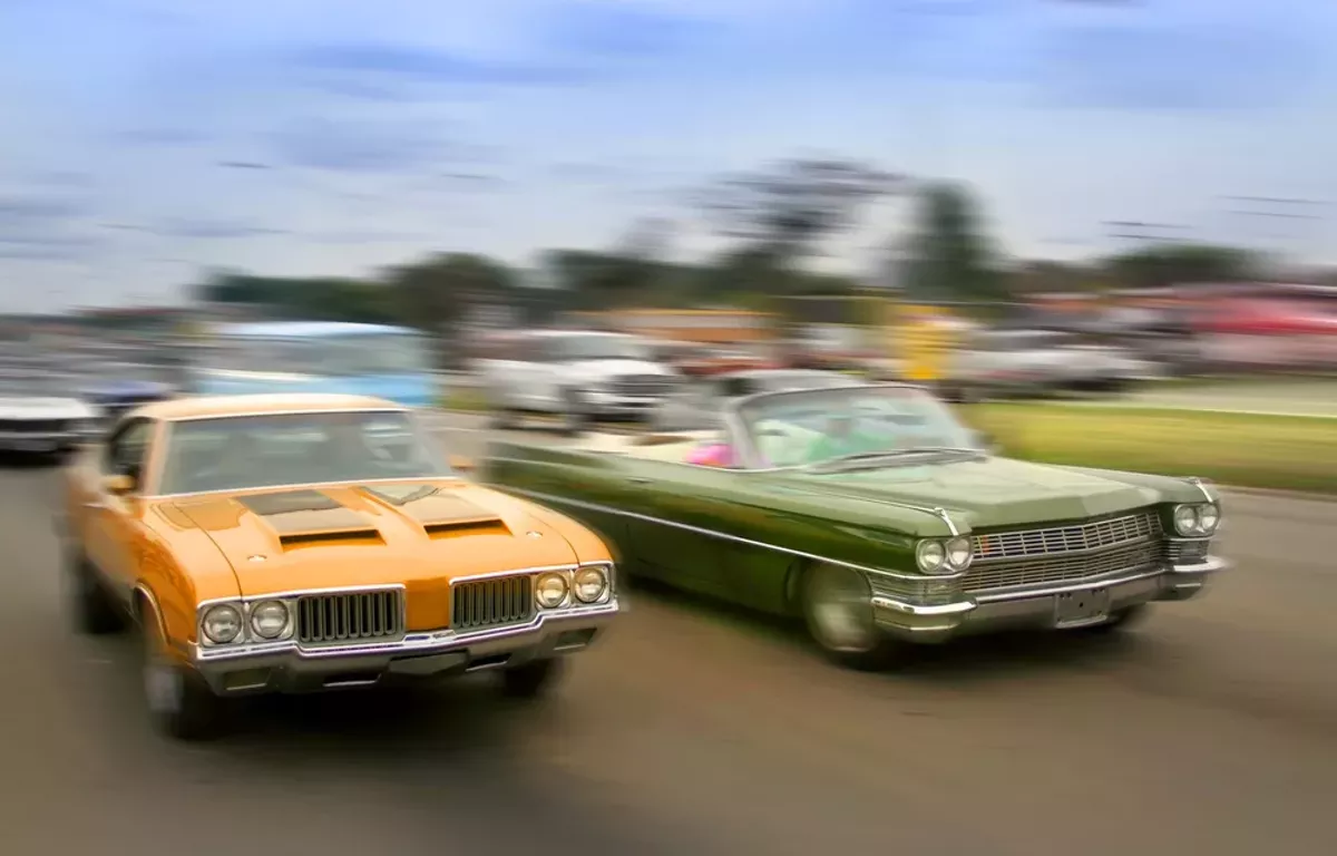 Image: Cars cruising on Woodward Avenue in metro Detroit.