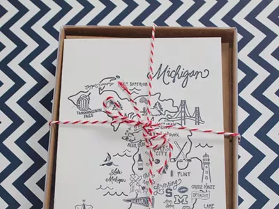 Image: Michigan Map Notecards