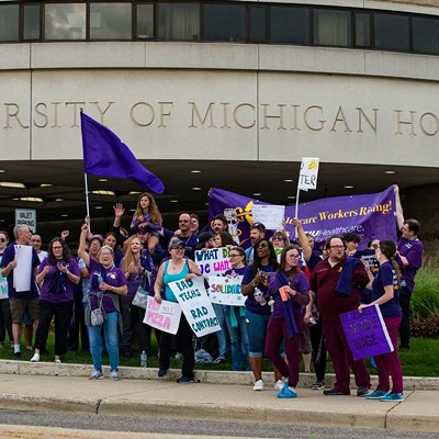 Workers held a picket outside University Hospital to protest worsening conditions.