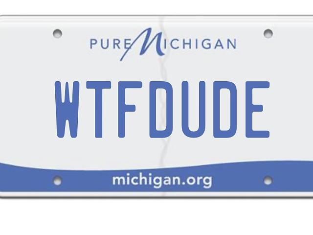 “WTFDUDE” is one of Michigan’s 21,000-plus rejected vanity license plates.