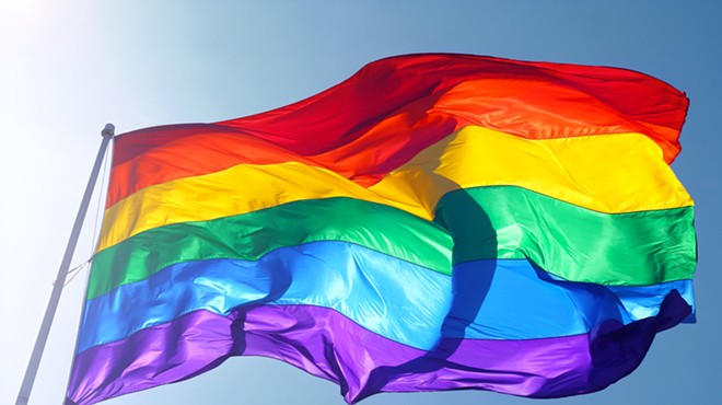 A gay pride flag.
