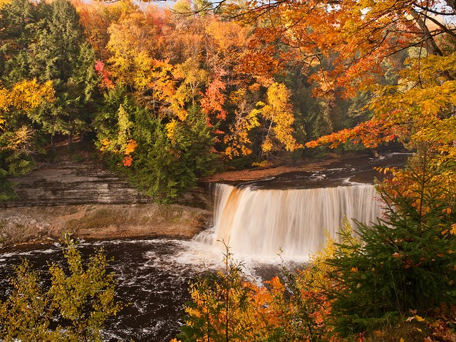 The upper Tahquamenon Falls in all its autumn glory.