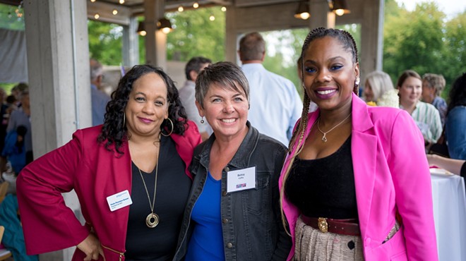 Democratic House candidate Betsy Coffia, Michigan Planned Parenthood president and CEO Paula Thornton Greear, and Planned Parenthood Advocates of Michigan executive director Nicole Wells Stallworth.