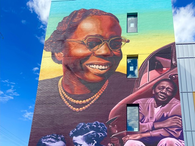 Ijania Cortez's mural outside the new Ruth Ellis Clairmount Center for at-risk LGBTQ youth.
