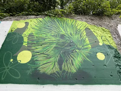 A porcupine is one of eight species that will be featured on the mural along the Dequindre Cut.