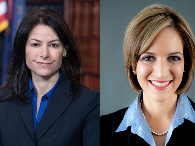 Michigan Attorney General Dana Nessel (left) and Secretary of State Jocelyn Benson.