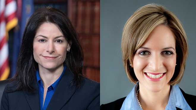 Michigan Attorney General Dana Nessel (left) and Secretary of State Jocelyn Benson.