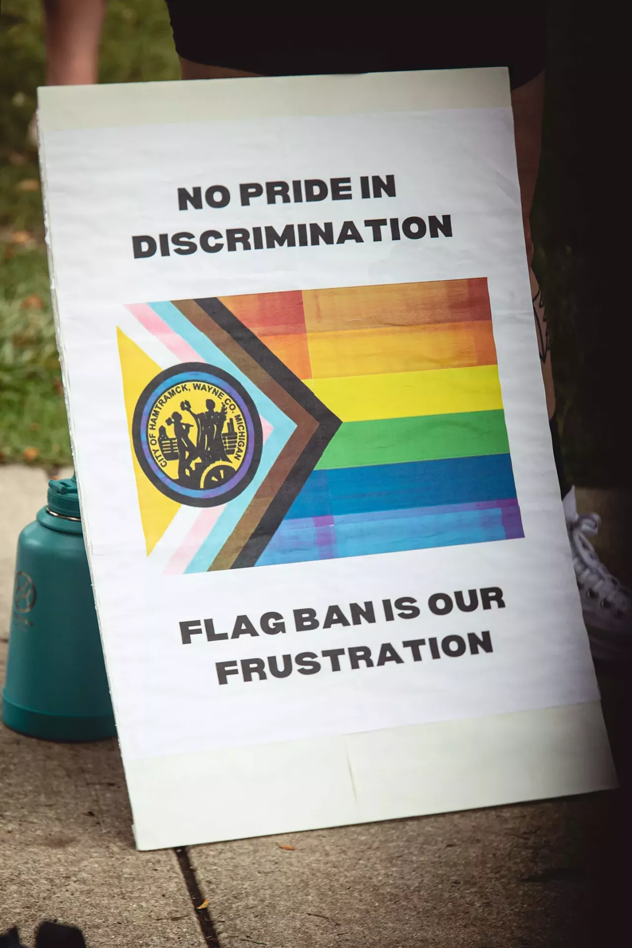 Image: Nessel joins Hamtramck protest over city banning LGBTQ+ Pride flags