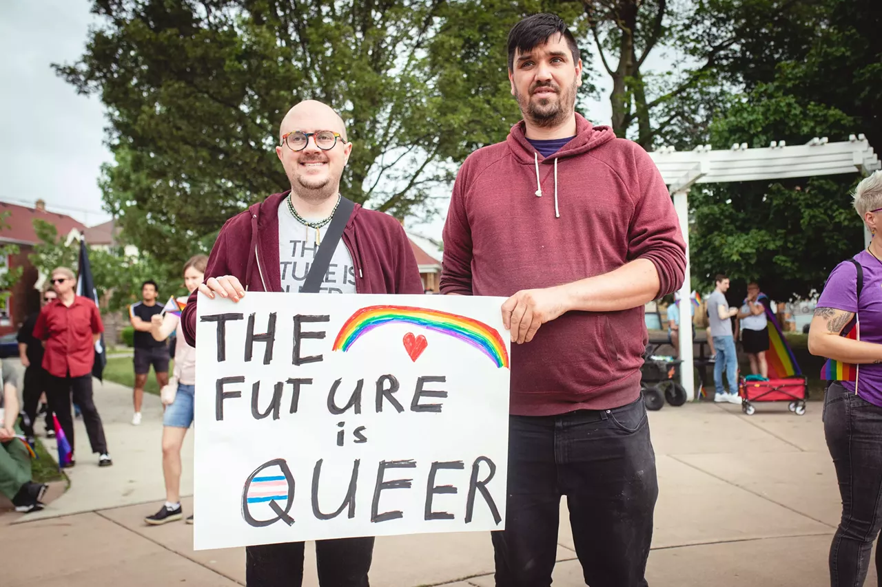 Image: Nessel joins Hamtramck protest over city banning LGBTQ+ Pride flags