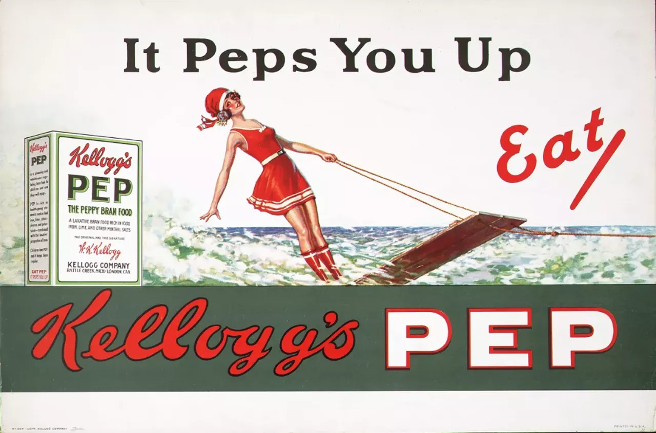 Kellogg’s "Pep was introduced in 1923. It was one of the first cereals to be fortified with vitamins and touted for its laxative effects. It sponsored radio shows, like Superman. Pep was discontinued in the 1970s."