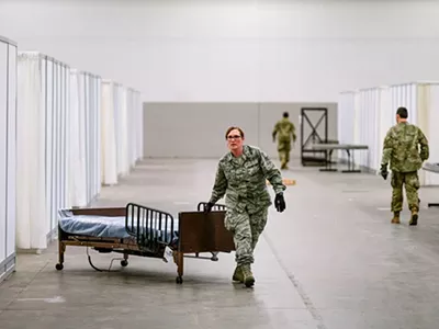 Detroit's TCF Center (formerly Cobo Center) has been transformed into an overflow hospital for coronavirus patients.