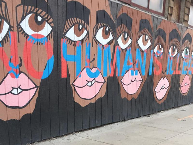 A mural by artist Marilyn Rondon outside of El Club in Southwest Detroit.