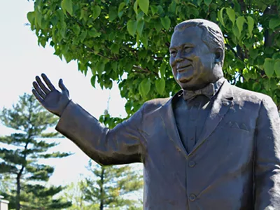 The Orville Hubbard statue was removed in June.