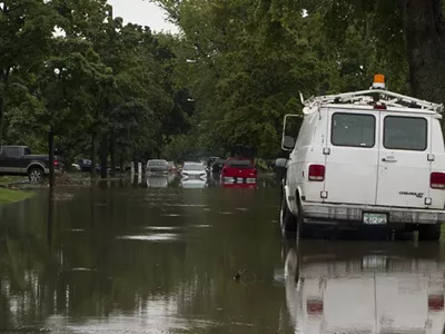 Flooding in Detroit.