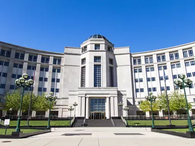 The Michigan Supreme Court in the Hall of Justice building.