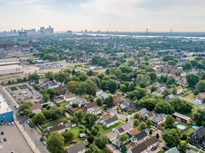 An aerial photo of Detroit.