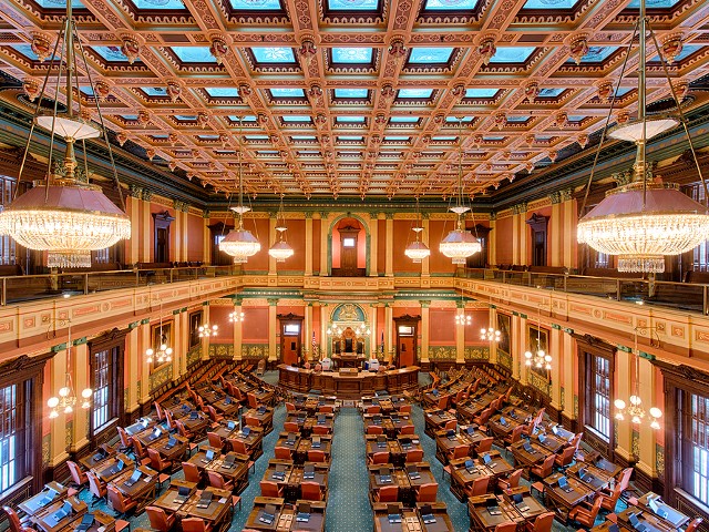 Michigan State House of Representatives chamber in Lansing.