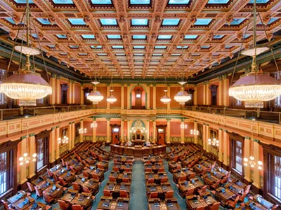 Michigan State House of Representatives chamber in Lansing.