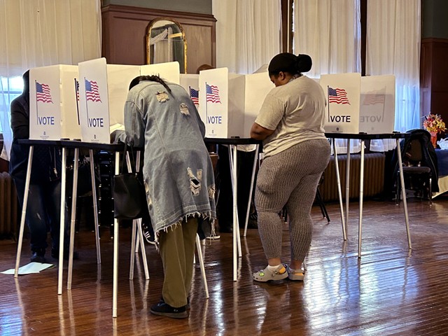 Voters in Detroit cast ballots at a polling station in November 2022.