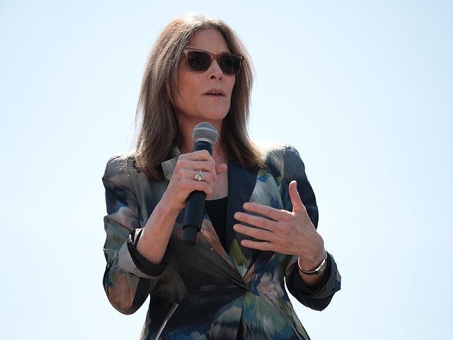 Marianne Williamson campaigning in 2019.