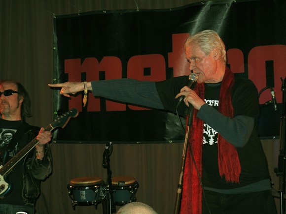 Kim Fowley, right, performs with Matthew Smith at the 2012 Blowout. - Cary Loren