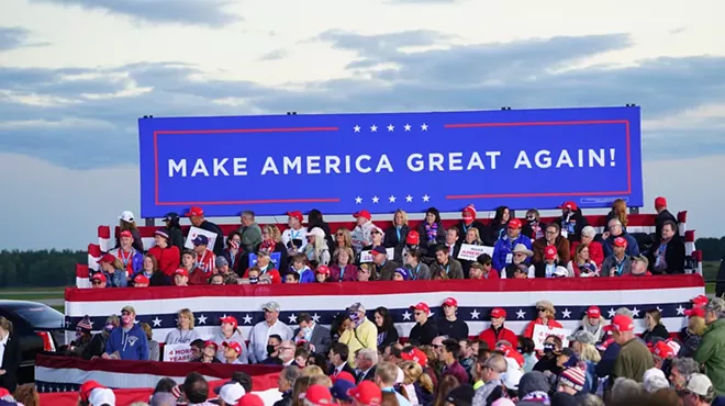 Image: Michigan Democrats blast Trump for hosting 'superspreader' rally in Muskegon