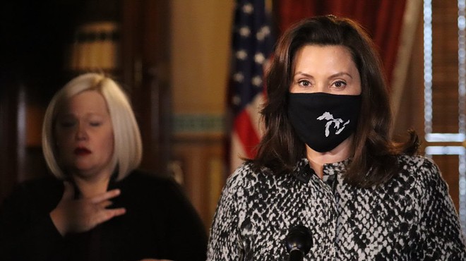 Gov. Gretchen Whitmer during a recent COVID-19 news conference.
