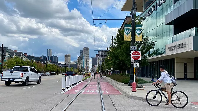 Image: QLine, buses get dedicated lane in front of Detroit's Little Caesars Arena (2)