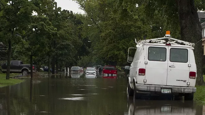 Flooding in Detroit.