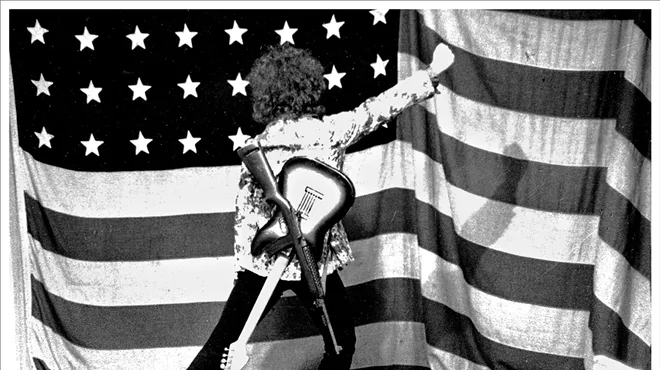 MC5 band member Wayne Kramer in Ann Arbor, Michigan B&W photograph, 1969