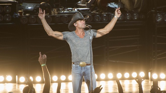 Tim McGraw performing at DTE Energy Music Theatre.