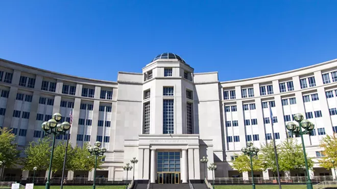 The Michigan Supreme Court in the Hall of Justice building.