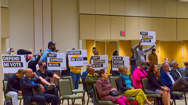 Defend Black Voters advocates call on Wayne State University Board of Governor to demand companies stop donating to lawmakers who are undermining democracy.