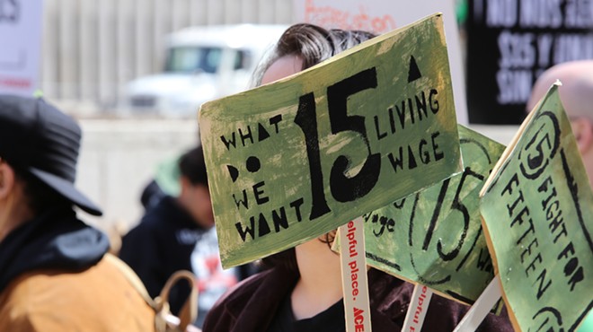 Protesters have demanded a living wage of $15 an hour nationwide.