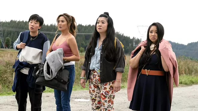 From left, Sabrina Wu, Ashley Park, Sherry Cola, and Stephanie Hsu go on a road trip and hijinks ensue.