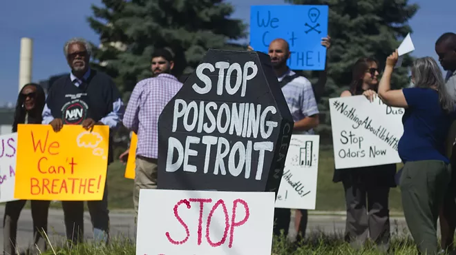 Environmental justice advocates gathered in 2019 outside of U.S. Ecology North in Detroit.