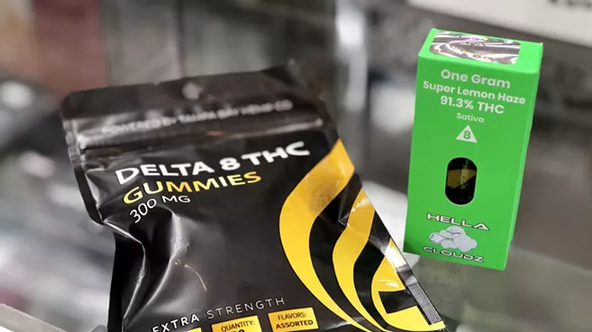 Delta-8 products sold at a smoke shop in Detroit.