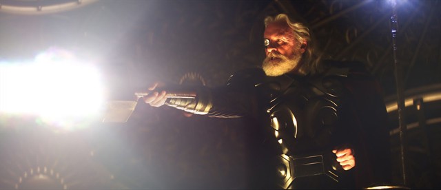 No, that's not a banana: Anthony Hopkins as Odin in Thor.