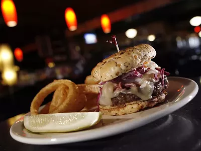 The Dinty Moore burger from Northern Lights Lounge in Detroit.