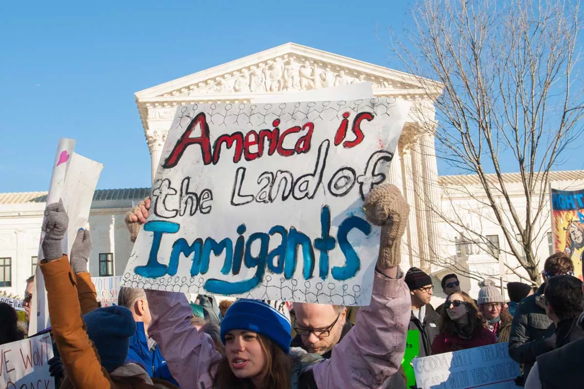 Image: Protesters rally against President Donald Trump on February 4, 2017 in Washington, D.C.