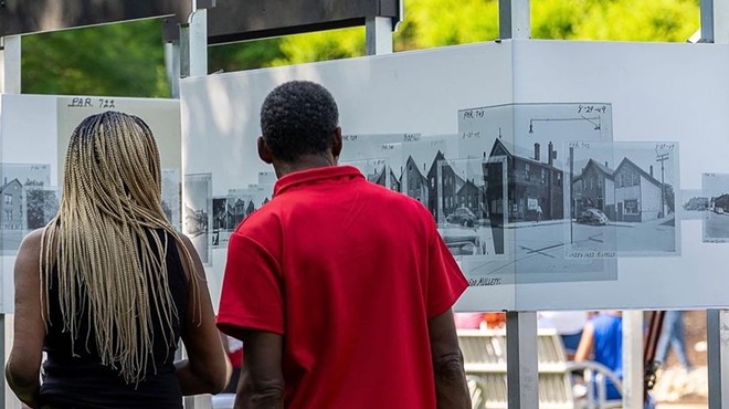 The exhibit along the Dequindre Cut was set to go until July 31.